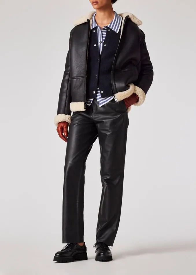 Womens Paul Smith Coats and Jackets Black Shearling Jacket