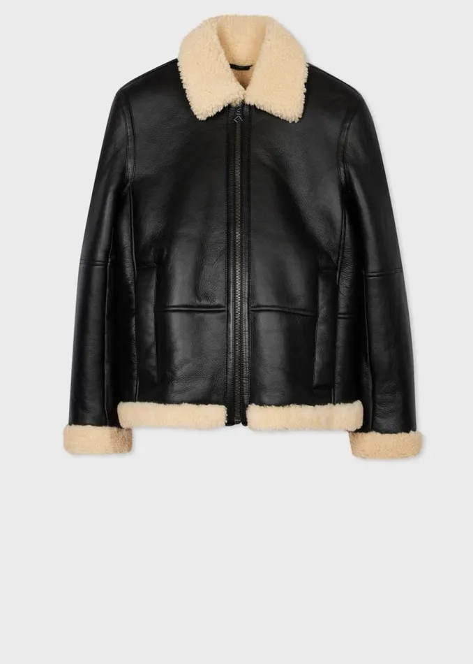 Womens Paul Smith Coats and Jackets Black Shearling Jacket
