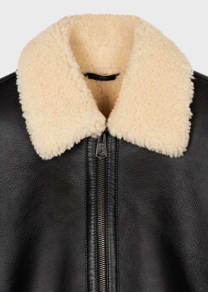 Womens Paul Smith Coats and Jackets Black Shearling Jacket
