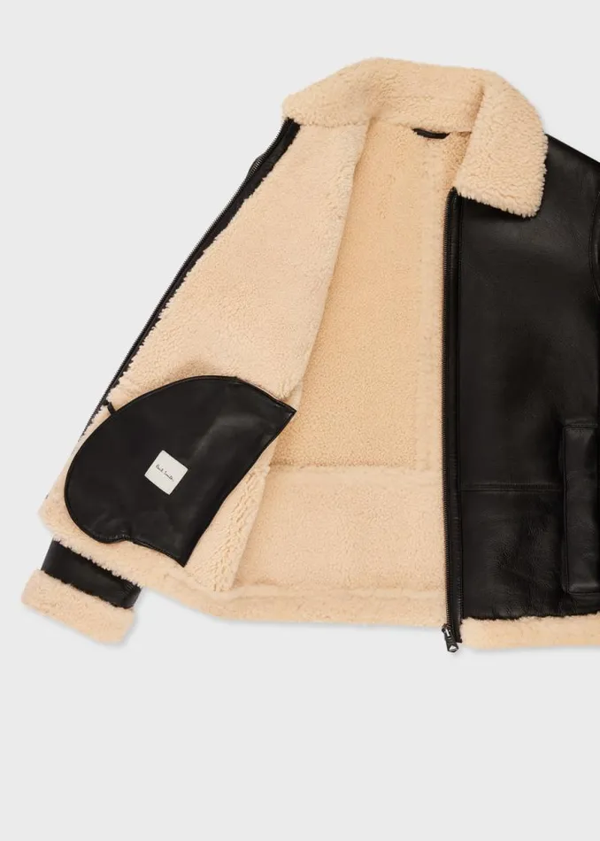 Womens Paul Smith Coats and Jackets Black Shearling Jacket