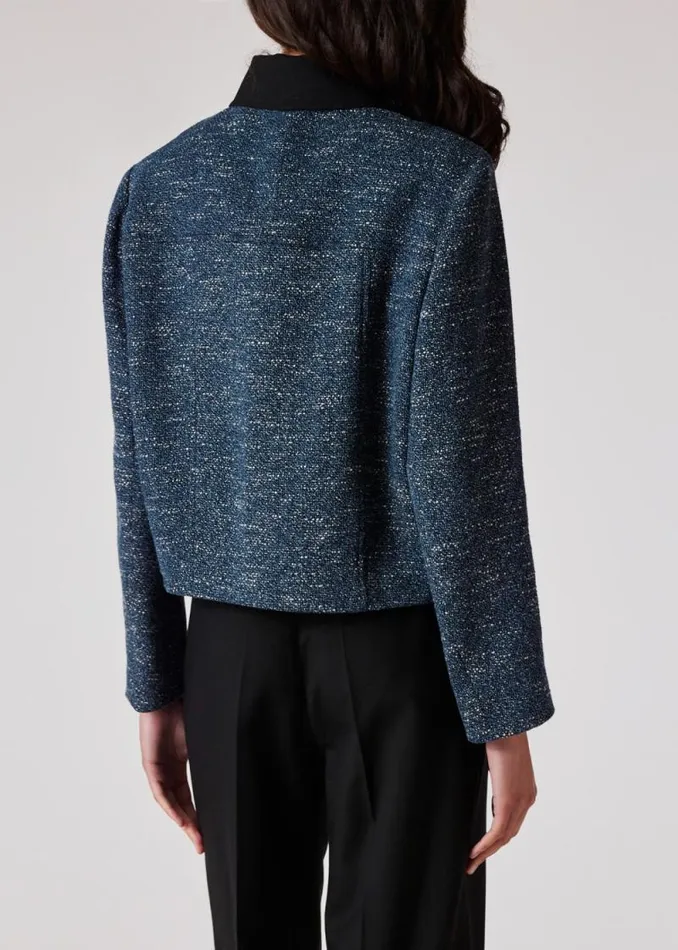 Womens Paul Smith Coats and Jackets Blue CottonBlend Tweed Jacket Womens Paul Smith Coats and Jackets Blue CottonBlend Tweed Jacket