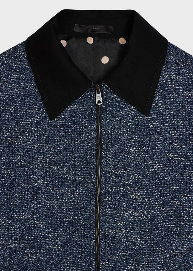 Womens Paul Smith Coats and Jackets Blue CottonBlend Tweed Jacket Womens Paul Smith Coats and Jackets Blue CottonBlend Tweed Jacket
