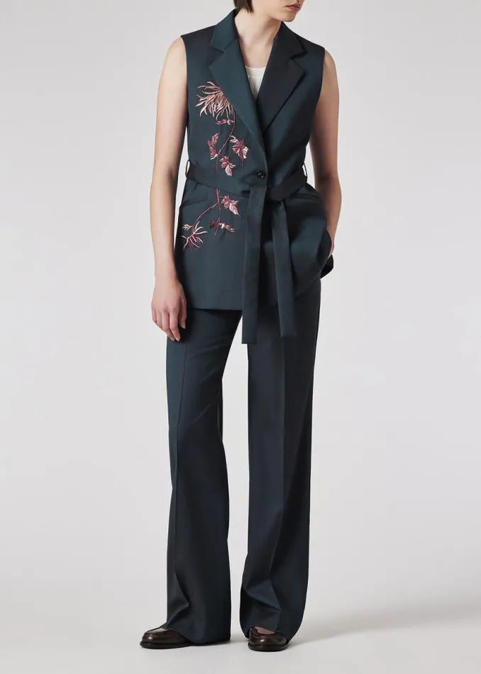 Womens Paul Smith Coats and Jackets Blue Tonic Wool Embroidered Waistcoat Womens Paul Smith Coats and Jackets Blue Tonic Wool Embroidered Waistcoat