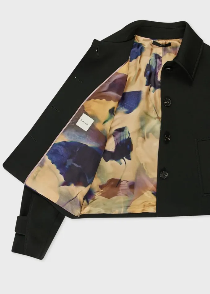Womens Paul Smith Coats and Jackets Dark Green Cropped Wool Jacket Womens Paul Smith Coats and Jackets Dark Green Cropped Wool Jacket