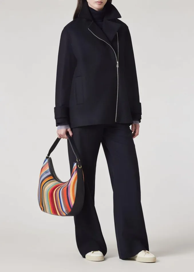 Womens Paul Smith Coats and Jackets Dark Navy WoolCashmere Asymmetric Zip Jacket Womens Paul Smith Coats and Jackets Dark Navy WoolCashmere Asymmetric Zip Jacket