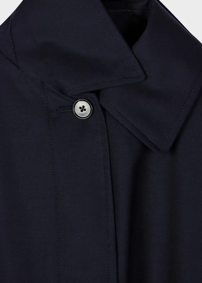 Womens Paul Smith Coats and Jackets Navy 039Storm System Wool039 Mac With Detachable Liner Womens Paul Smith Coats and Jackets Navy 039Storm System Wool039 Mac With Detachable Liner