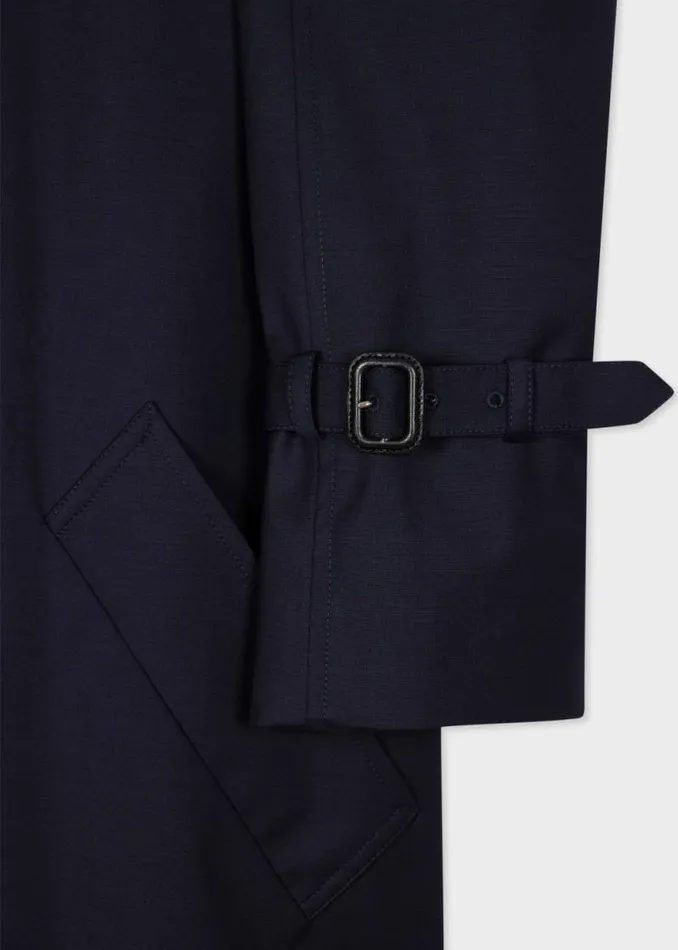 Womens Paul Smith Coats and Jackets Navy 039Storm System Wool039 Mac With Detachable Liner Womens Paul Smith Coats and Jackets Navy 039Storm System Wool039 Mac With Detachable Liner