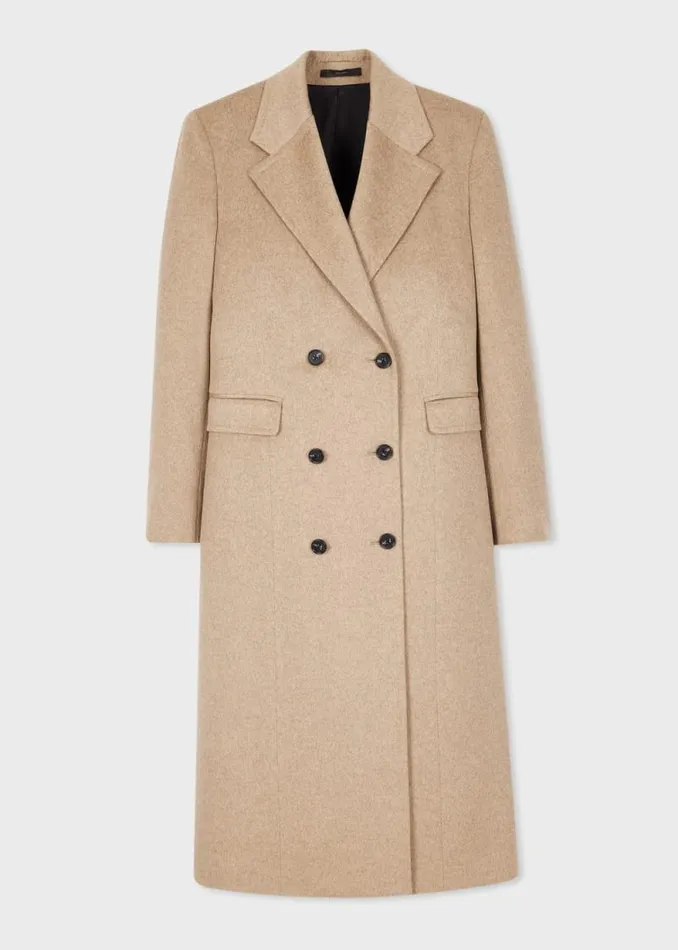 Womens Paul Smith Coats and Jackets Oatmeal WoolCashmere Blend DoubleBreasted Coat Womens Paul Smith Coats and Jackets Oatmeal WoolCashmere Blend DoubleBreasted Coat