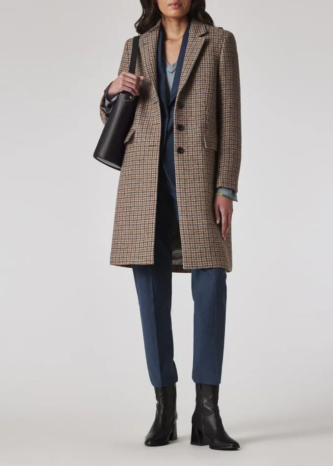 Womens Paul Smith Coats and Jackets Wool Dogtooth Check Epsom Coat