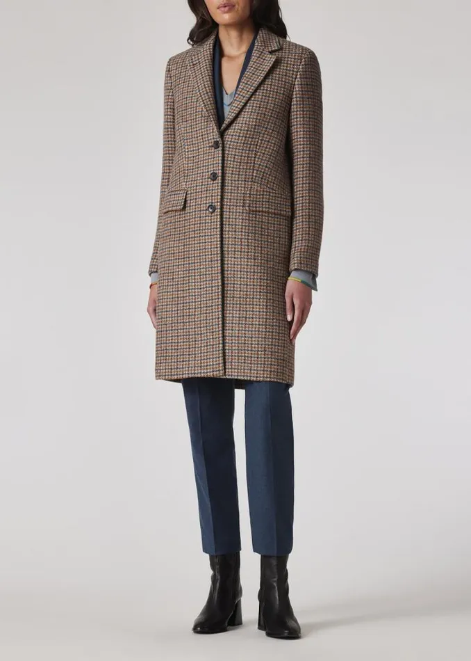 Womens Paul Smith Coats and Jackets Wool Dogtooth Check Epsom Coat Womens Paul Smith Coats and Jackets Wool Dogtooth Check Epsom Coat