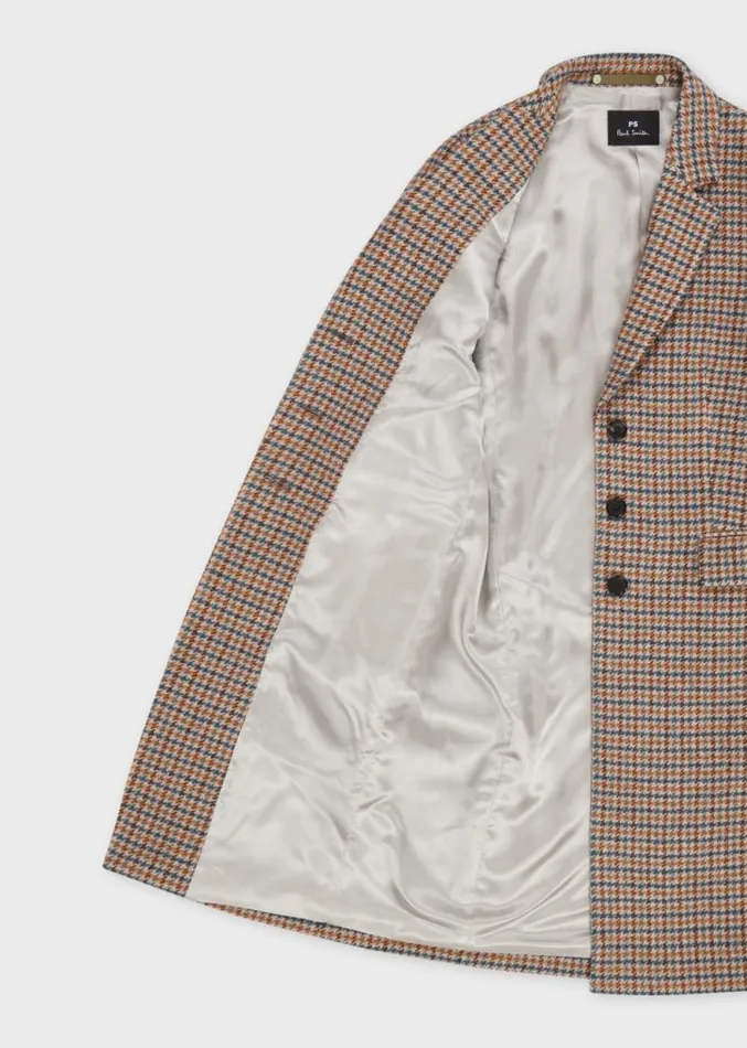 Womens Paul Smith Coats and Jackets Wool Dogtooth Check Epsom Coat Womens Paul Smith Coats and Jackets Wool Dogtooth Check Epsom Coat