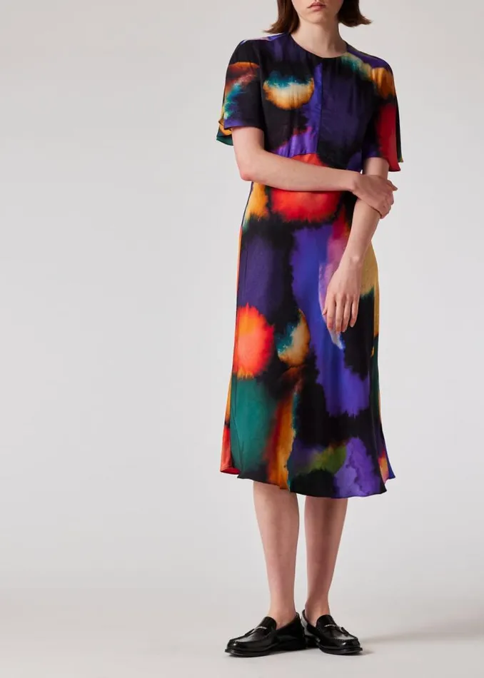 Womens Paul Smith Dresses Black 039Aurora039 Satin Bias Midi Dress