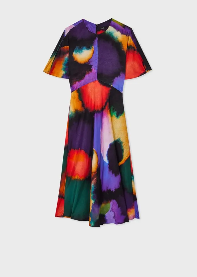 Womens Paul Smith Dresses Black 039Aurora039 Satin Bias Midi Dress