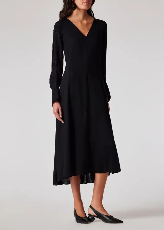 Womens Paul Smith Dresses Black Beaded Banana Sleeve Dress