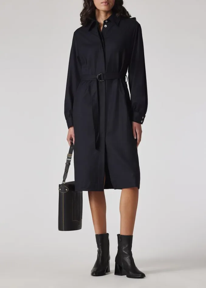 Womens Paul Smith Dresses Navy Flannel Blouson Sleeve Dress