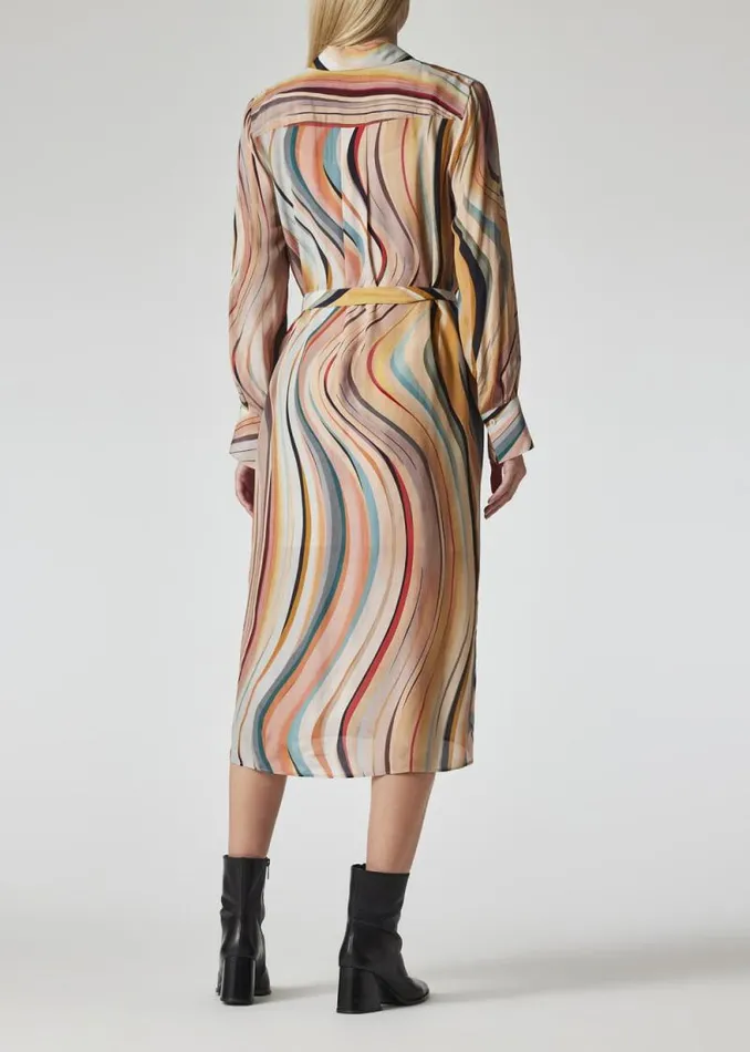 Womens Paul Smith Dresses SilkBlend 039Swirl039 Print Shirt Dress Womens Paul Smith Dresses SilkBlend 039Swirl039 Print Shirt Dress