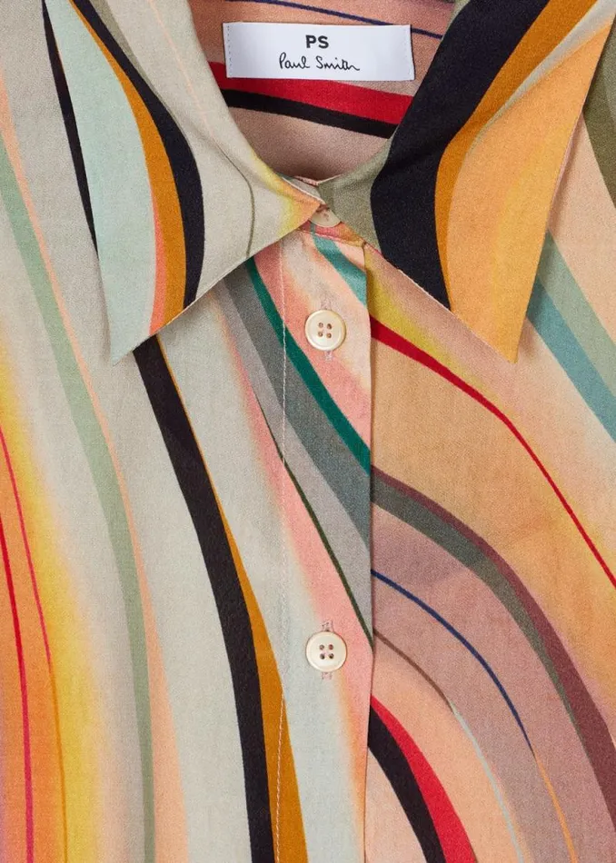 Womens Paul Smith Dresses SilkBlend 039Swirl039 Print Shirt Dress Womens Paul Smith Dresses SilkBlend 039Swirl039 Print Shirt Dress