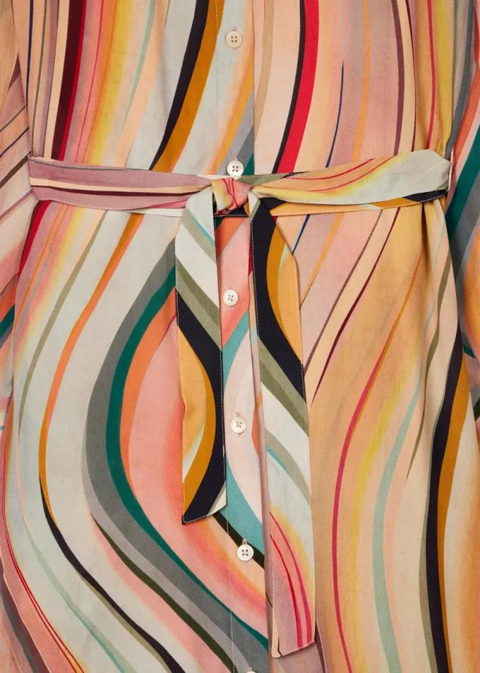 Womens Paul Smith Dresses SilkBlend 039Swirl039 Print Shirt Dress Womens Paul Smith Dresses SilkBlend 039Swirl039 Print Shirt Dress