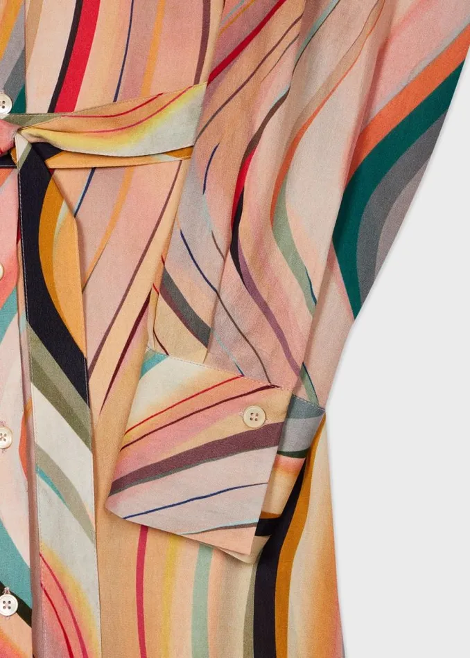 Womens Paul Smith Dresses SilkBlend 039Swirl039 Print Shirt Dress Womens Paul Smith Dresses SilkBlend 039Swirl039 Print Shirt Dress