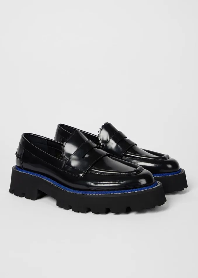 Womens Paul Smith Flats Black Chunky High Shine 039Magpie039 Leather Loafers Womens Paul Smith Flats Black Chunky High Shine 039Magpie039 Leather Loafers