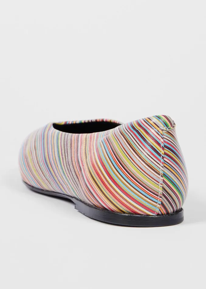 Womens Paul Smith Flats Signature Stripe Leather 039Topanga039 Ballet Flats Womens Paul Smith Flats Signature Stripe Leather 039Topanga039 Ballet Flats