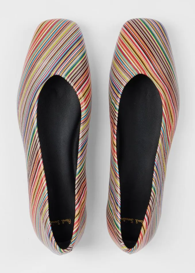 Womens Paul Smith Flats Signature Stripe Leather 039Topanga039 Ballet Flats Womens Paul Smith Flats Signature Stripe Leather 039Topanga039 Ballet Flats
