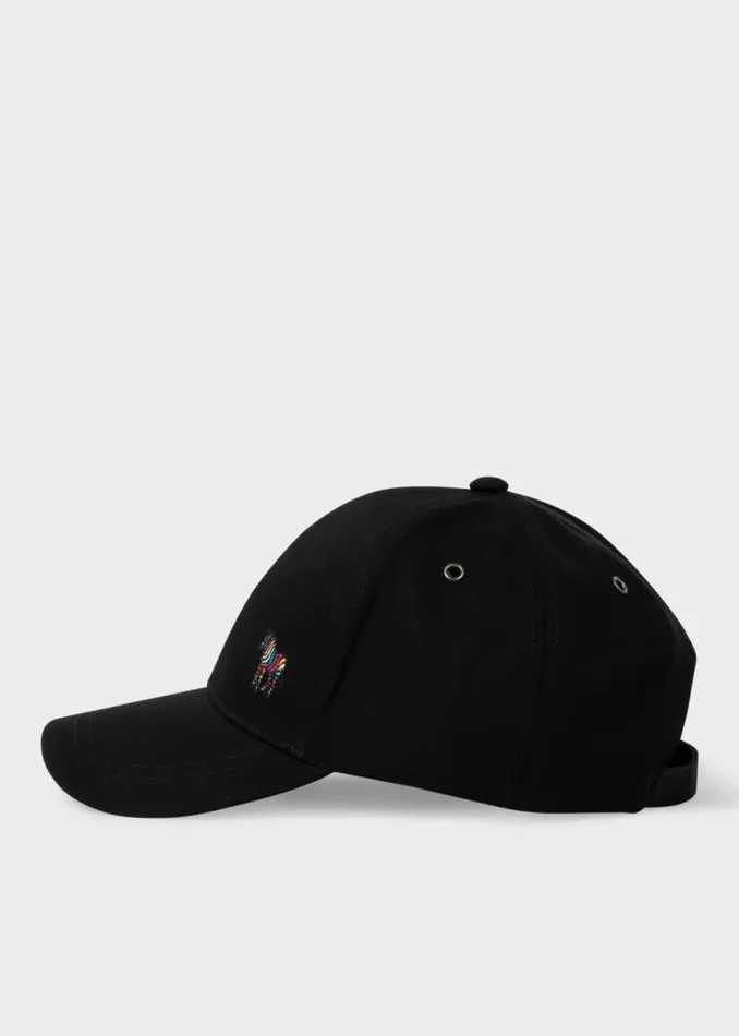 Womens Paul Smith Hats and Gloves Black Organic Cotton Zebra Logo Baseball Cap Womens Paul Smith Hats and Gloves Black Organic Cotton Zebra Logo Baseball Cap