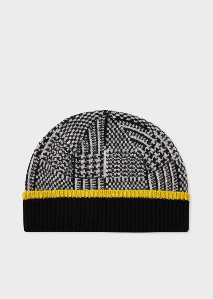 Womens Paul Smith Hats and Gloves Monochrome Check Beanie Hat