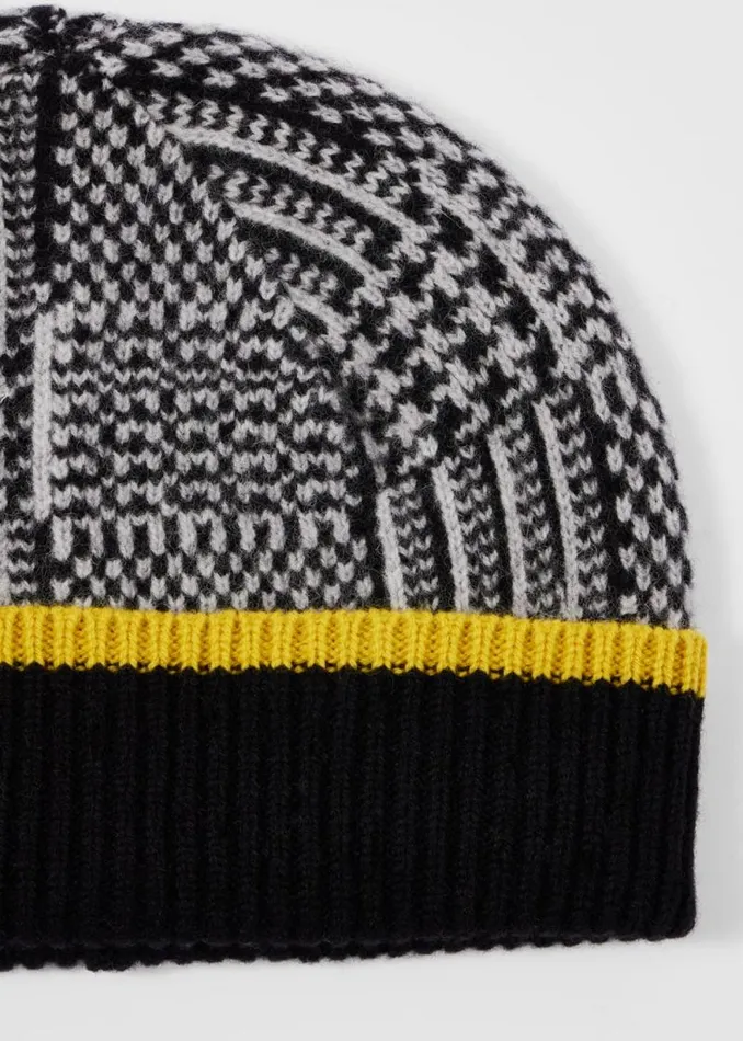 Womens Paul Smith Hats and Gloves Monochrome Check Beanie Hat Womens Paul Smith Hats and Gloves Monochrome Check Beanie Hat