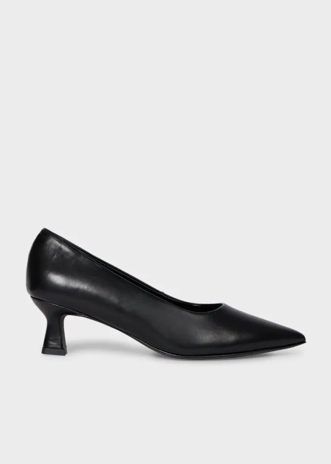 Womens Paul Smith Heels Black Leather 039Sonora039 Heel Court Shoes