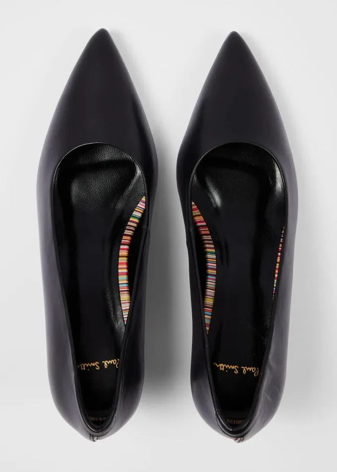 Womens Paul Smith Heels Black Leather 039Sonora039 Heel Court Shoes Womens Paul Smith Heels Black Leather 039Sonora039 Heel Court Shoes