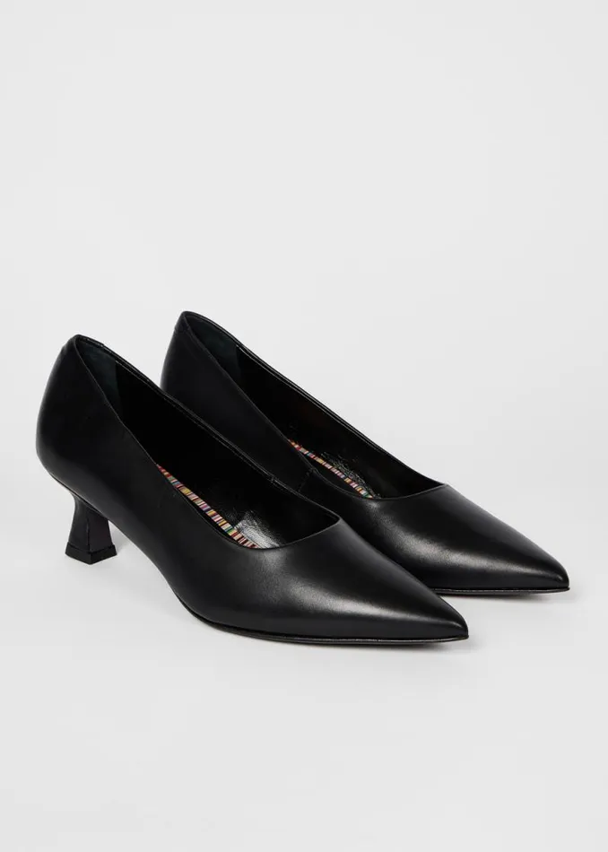 Womens Paul Smith Heels Black Leather 039Sonora039 Heel Court Shoes Womens Paul Smith Heels Black Leather 039Sonora039 Heel Court Shoes