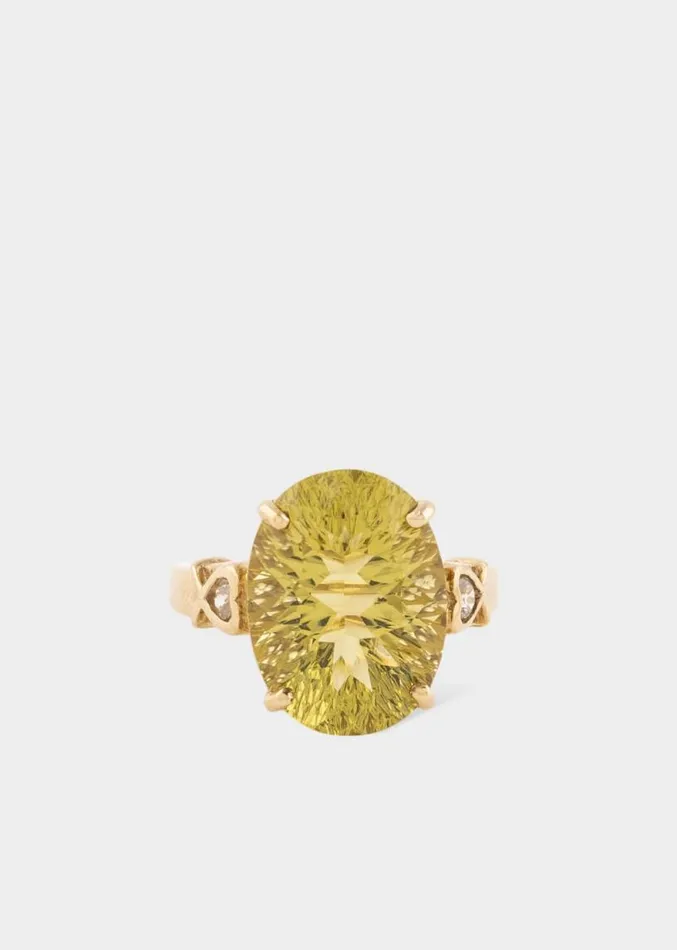 Womens Paul Smith Jewellery 039Diamond And Sunburst Yellow Topaz039 Gold Cocktail Ring By Baroque Rocks Womens Paul Smith Jewellery 039Diamond And Sunburst Yellow Topaz039 Gold Cocktail Ring By Baroque Rocks