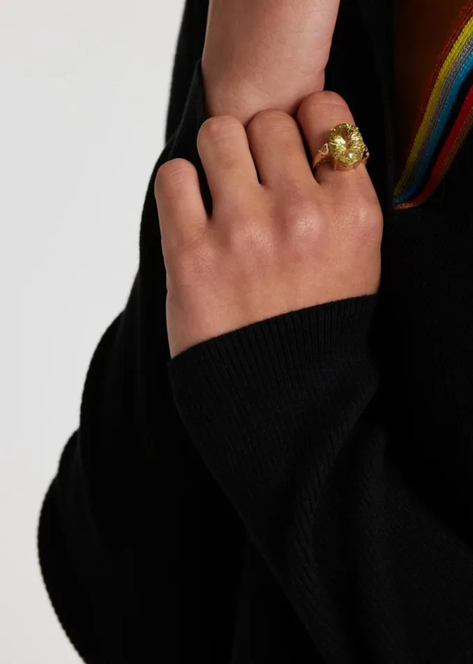 Womens Paul Smith Jewellery 039Diamond And Sunburst Yellow Topaz039 Gold Cocktail Ring By Baroque Rocks Womens Paul Smith Jewellery 039Diamond And Sunburst Yellow Topaz039 Gold Cocktail Ring By Baroque Rocks