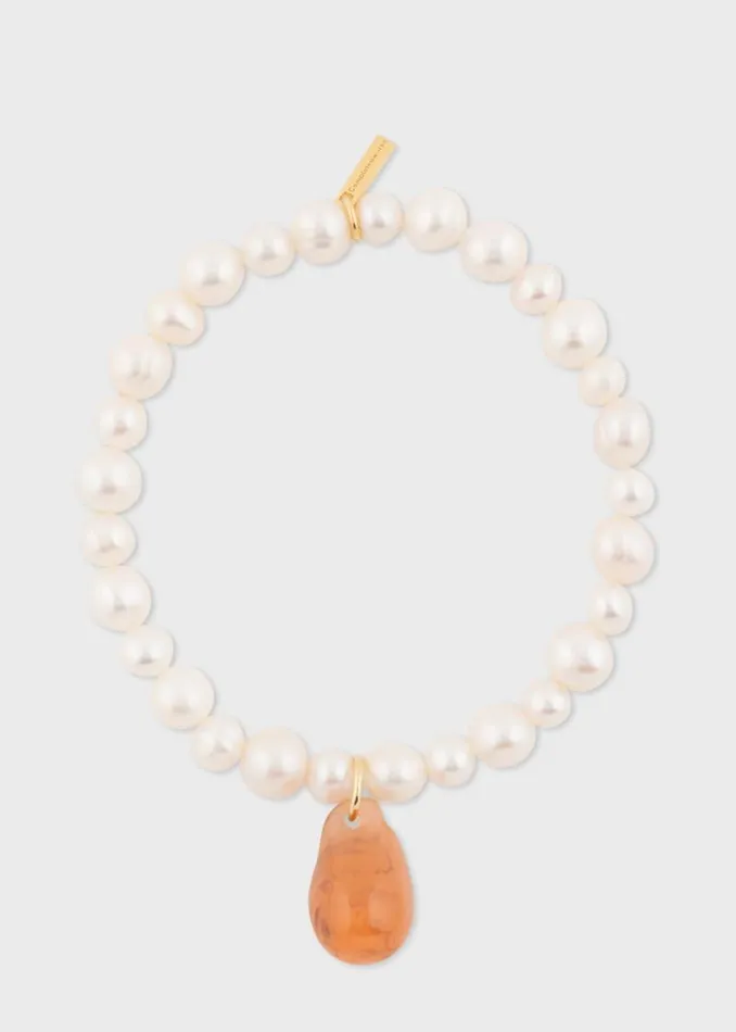 Womens Paul Smith Jewellery Pearl and Bio Resin Gold Vermeil Bracelet By Completedworks Womens Paul Smith Jewellery Pearl and Bio Resin Gold Vermeil Bracelet By Completedworks