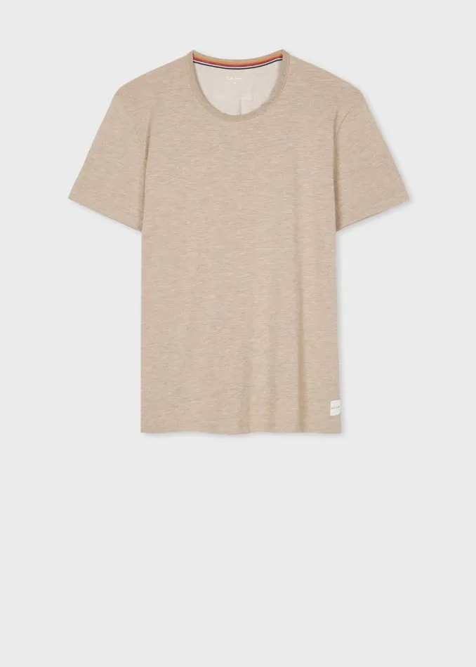 Womens Paul Smith Loungewear Light Brown ModalBlend ShortSleeve TShirt Womens Paul Smith Loungewear Light Brown ModalBlend ShortSleeve TShirt