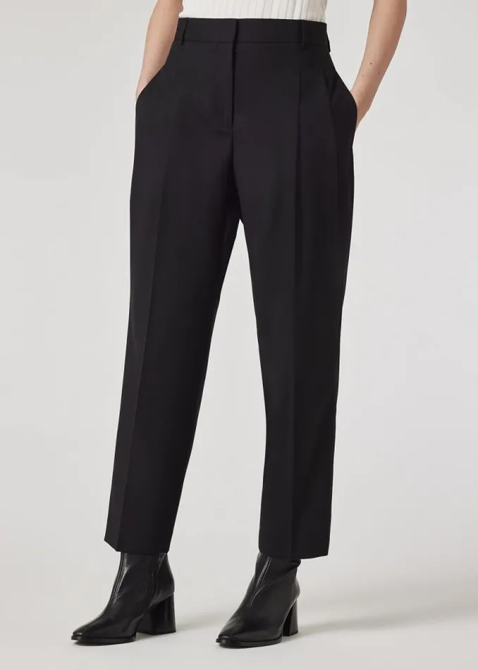 Womens Paul Smith Pants 039A Suit To Travel In039 Black Wool Twill Pleated Trousers Womens Paul Smith Pants 039A Suit To Travel In039 Black Wool Twill Pleated Trousers