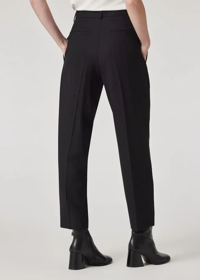 Womens Paul Smith Pants 039A Suit To Travel In039 Black Wool Twill Pleated Trousers Womens Paul Smith Pants 039A Suit To Travel In039 Black Wool Twill Pleated Trousers