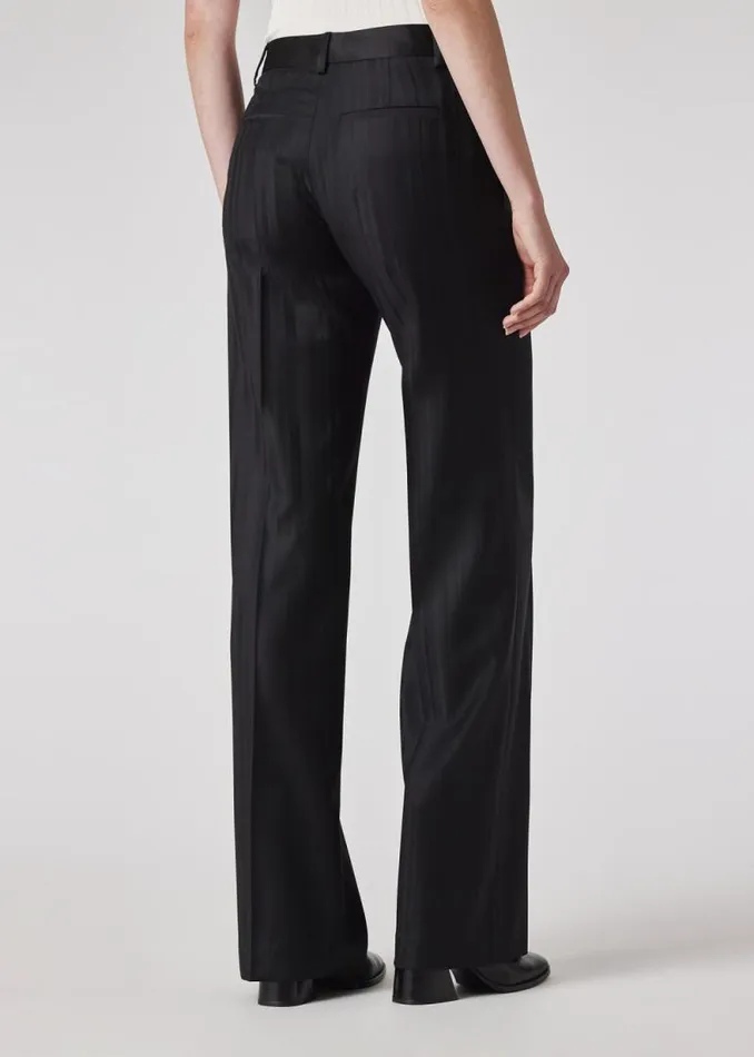 Womens Paul Smith Pants Black 039Shadow Stripe039 Wool Bootcut Trousers Womens Paul Smith Pants Black 039Shadow Stripe039 Wool Bootcut Trousers