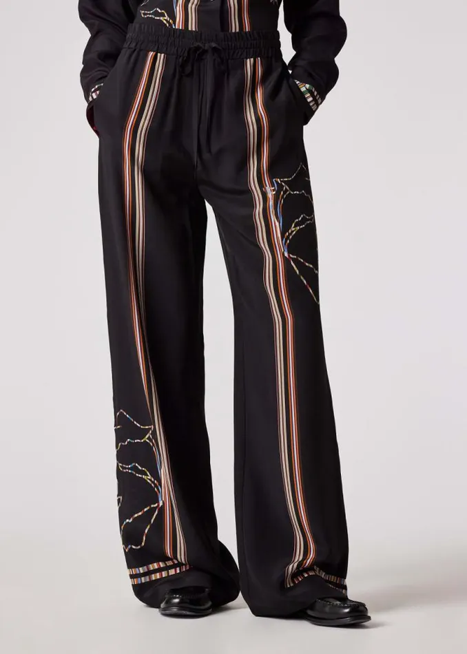 Womens Paul Smith Pants Black Magnolia 039Signature Stripe039 Trousers