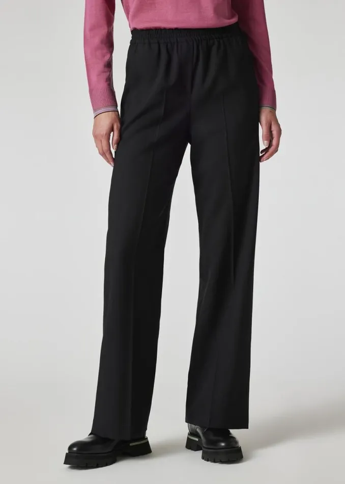 Womens Paul Smith Pants Black Wool WideLeg Pants Womens Paul Smith Pants Black Wool WideLeg Pants