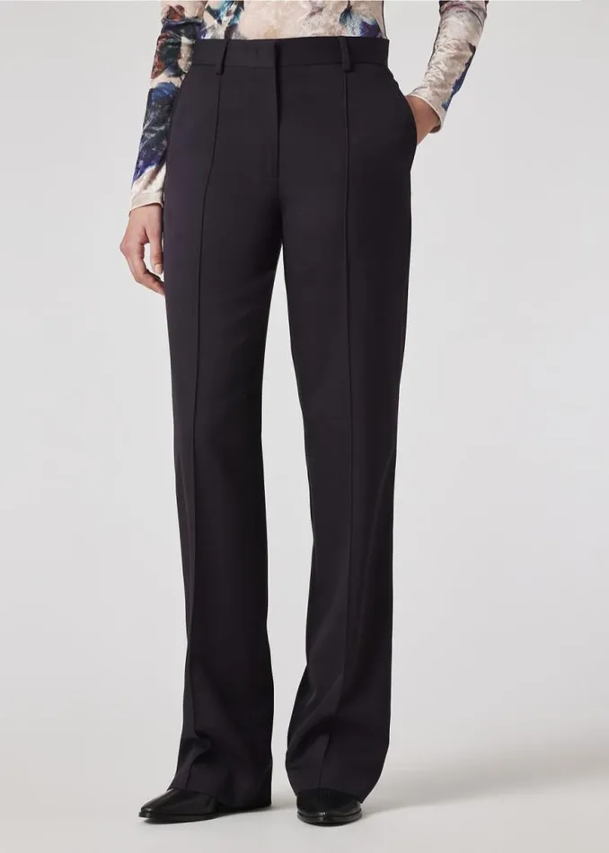 Womens Paul Smith Pants Dark Purple Wool Gabardine Trousers