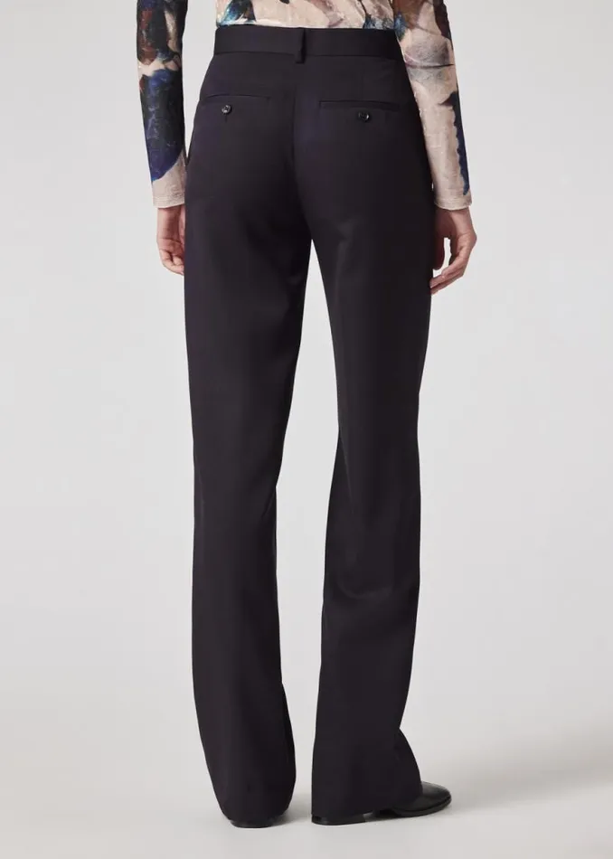 Womens Paul Smith Pants Dark Purple Wool Gabardine Trousers