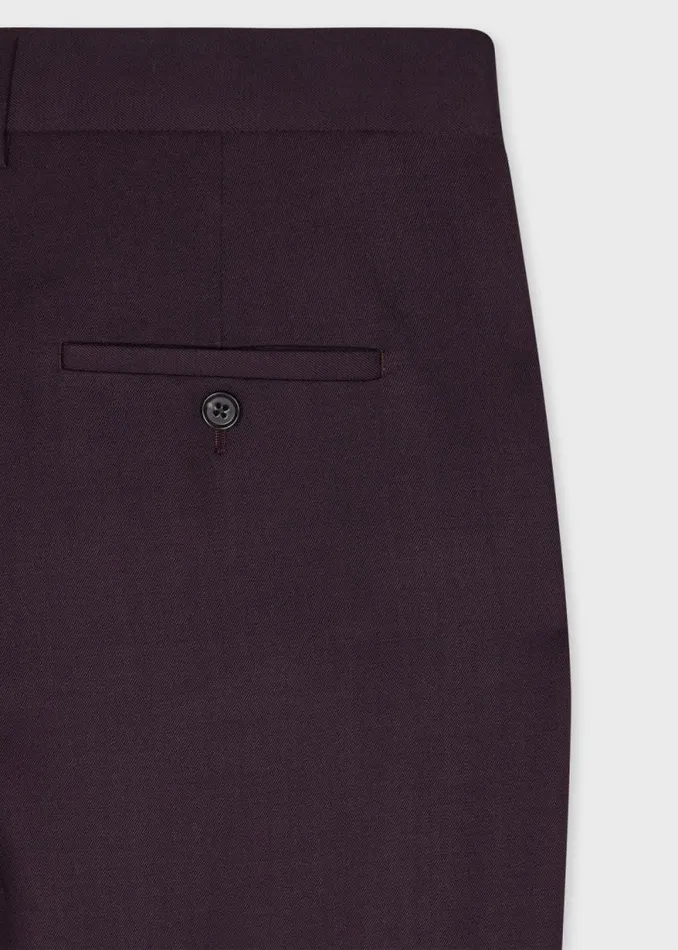 Womens Paul Smith Pants Dark Purple Wool Gabardine Trousers