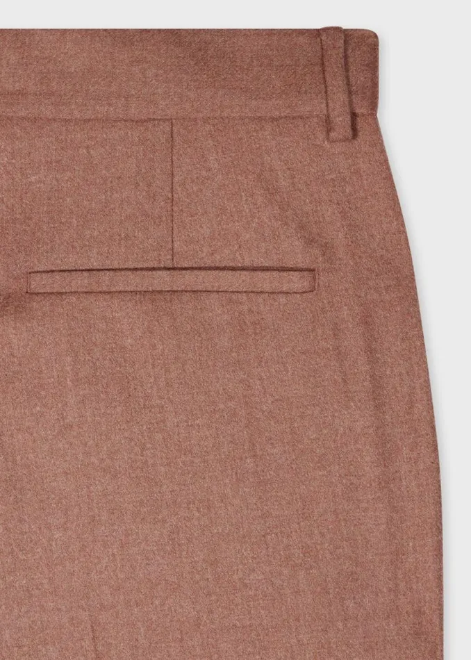 Womens Paul Smith Pants Dusty Rose WoolCashmere Flannel Pleated Trousers Womens Paul Smith Pants Dusty Rose WoolCashmere Flannel Pleated Trousers