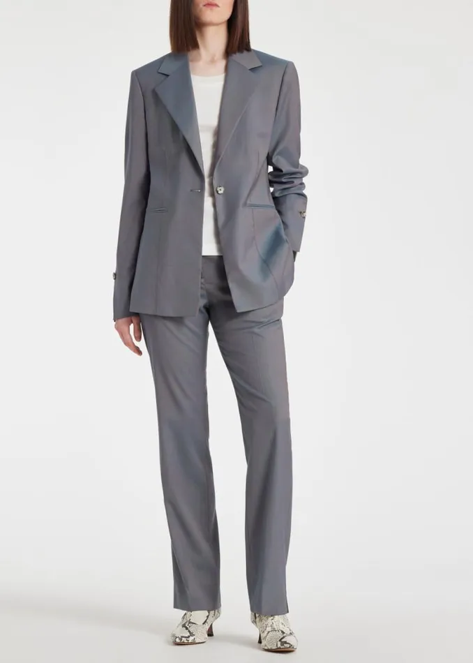 Womens Paul Smith Pants Grey Wool SlimFit Pants