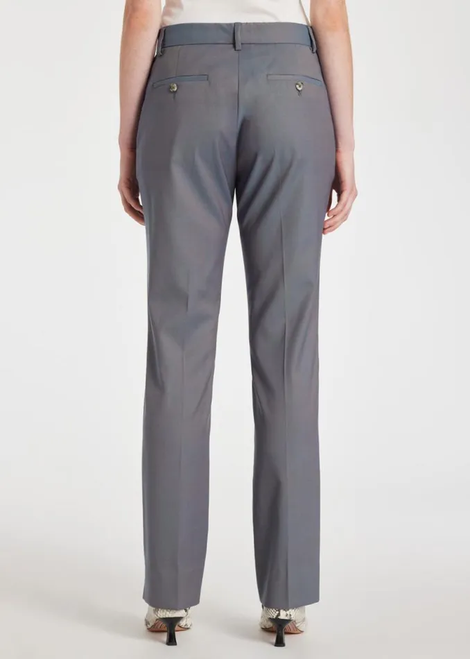 Womens Paul Smith Pants Grey Wool SlimFit Pants
