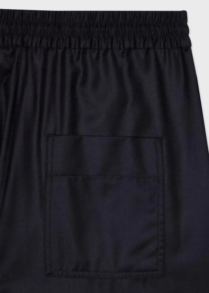Womens Paul Smith Pants Navy WoolBlend Flannel Wide Leg Trousers Womens Paul Smith Pants Navy WoolBlend Flannel Wide Leg Trousers