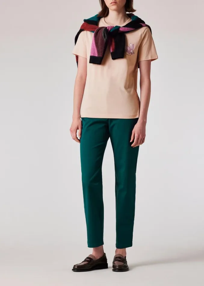 Womens Paul Smith Pants Peacock Blue StretchCotton SlimFit Chinos Womens Paul Smith Pants Peacock Blue StretchCotton SlimFit Chinos