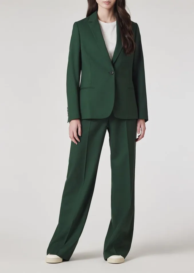 Womens Paul Smith Pants Pine Green Wool WideLeg Trousers Womens Paul Smith Pants Pine Green Wool WideLeg Trousers